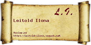 Leitold Ilona névjegykártya